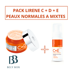 PACK LIRENE C + D + E VITAMIN ENERGY (MOUSSE + CREME ) PEAUX NORMALES A MIXTES