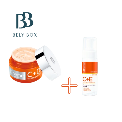 LIRENE PACK  C + D + E  VITAMIN ENERGY (MOUSSE + CREME ) PEAUX SECHES