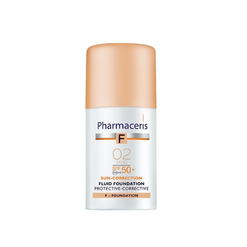 PHARMACERIS F SUN-CORRECTION SPF50+ FOND DE TEINT SAND 02