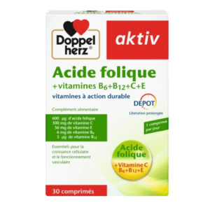 AKTIV ACIDE FOLIUQE+( vitamines B6 + B12+ C + E)B/30
