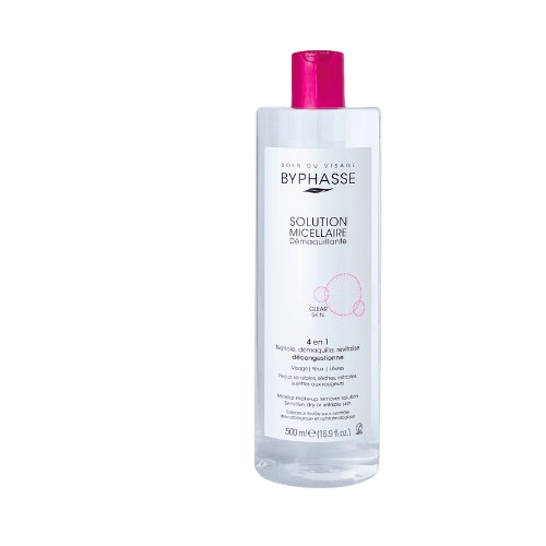 BYPHASSE SOLUTION MICELLAIRE DÉMAQUILLANTE  PEAUX SENSIBLES SECHES  500ML